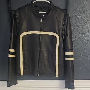 Wilsons Leather Black and Cream Jacket
